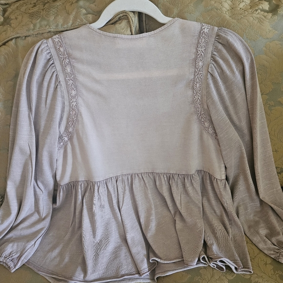 NWOT Lucky Brand embroidered blouse in rosewood - Picture 3 of 13